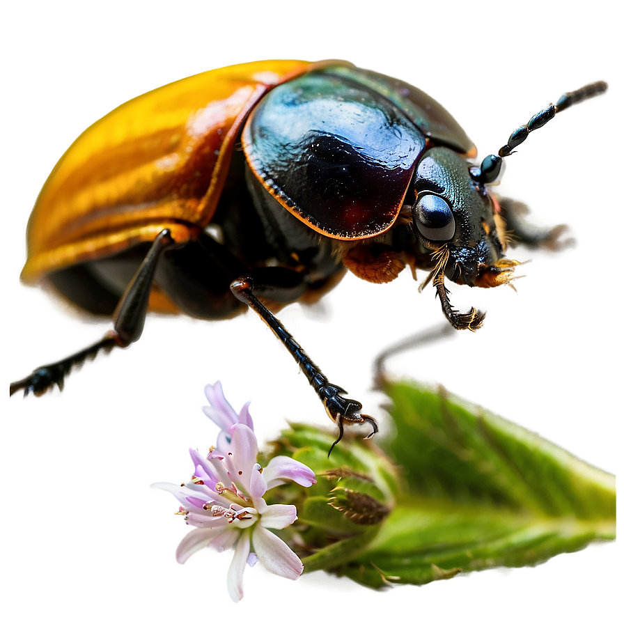 Beetle On Flower Macro Png Rmf