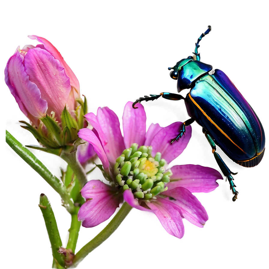 Beetle On Flower Macro Png Whh55