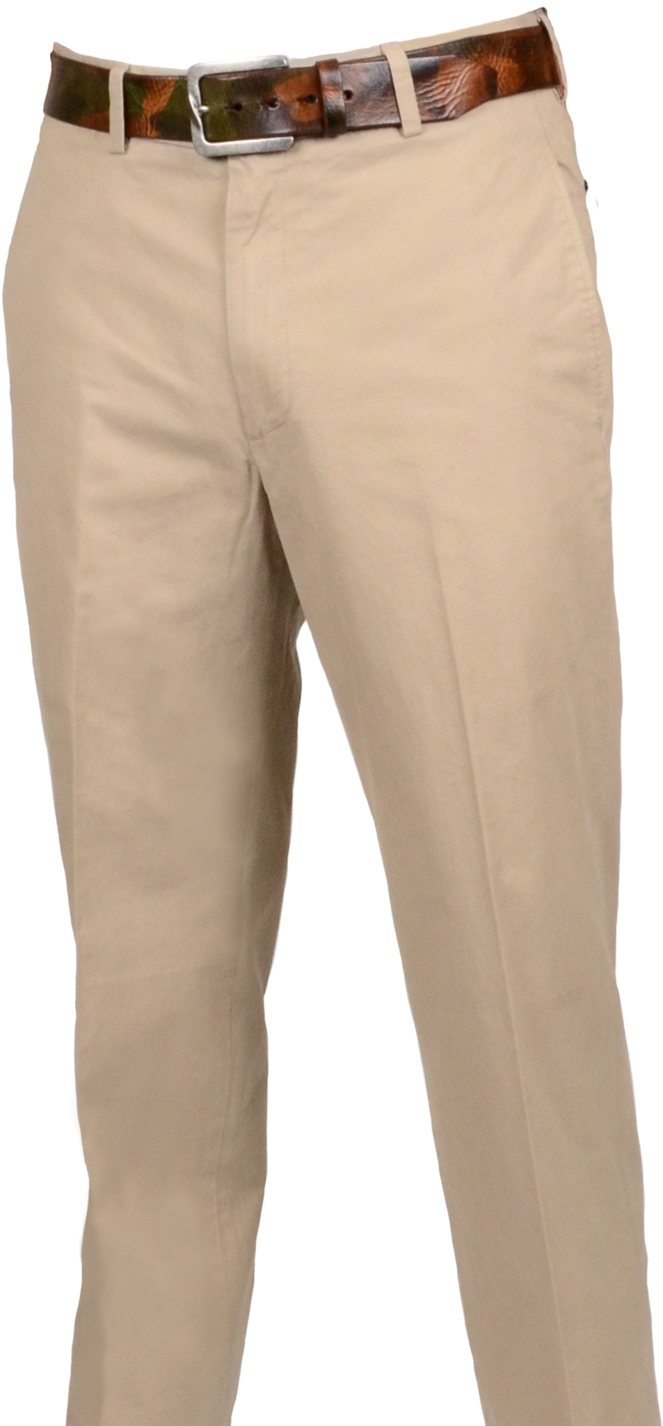 Beige Casual Pantswith Brown Belt PNG with transparent background