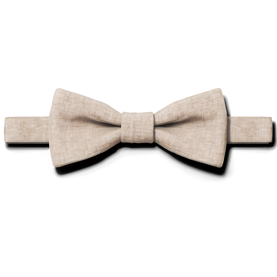 Beige Linen Bow Tie Png 05252024