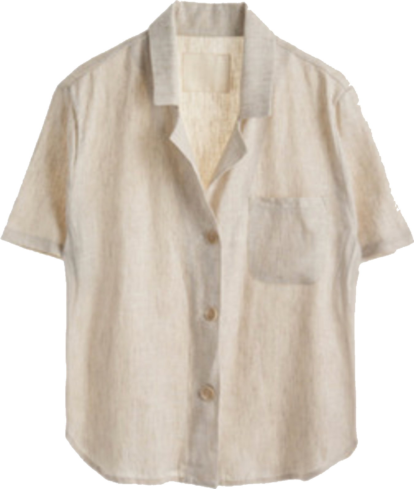 Beige Short Sleeve Shirt PNG with transparent background