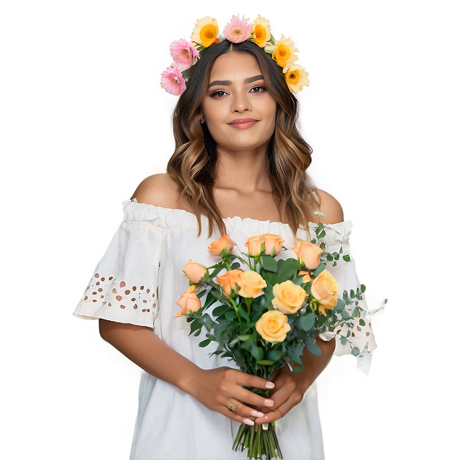 Bella With Flowers Png Tui23