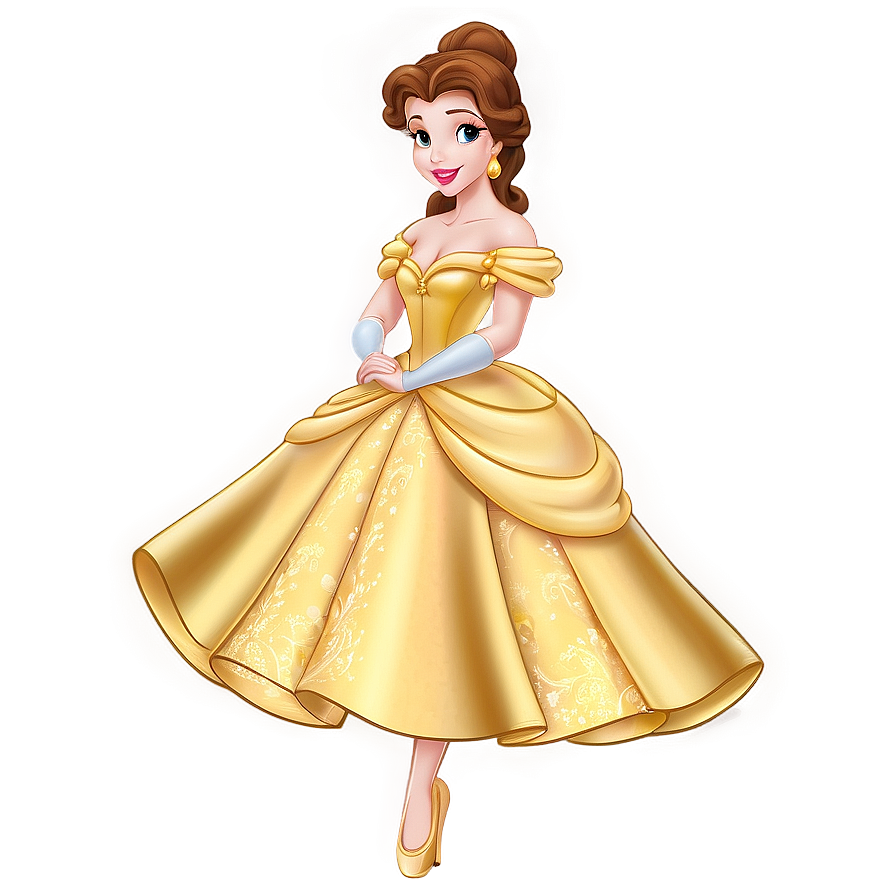 Belle In Golden Ballgown Png 86