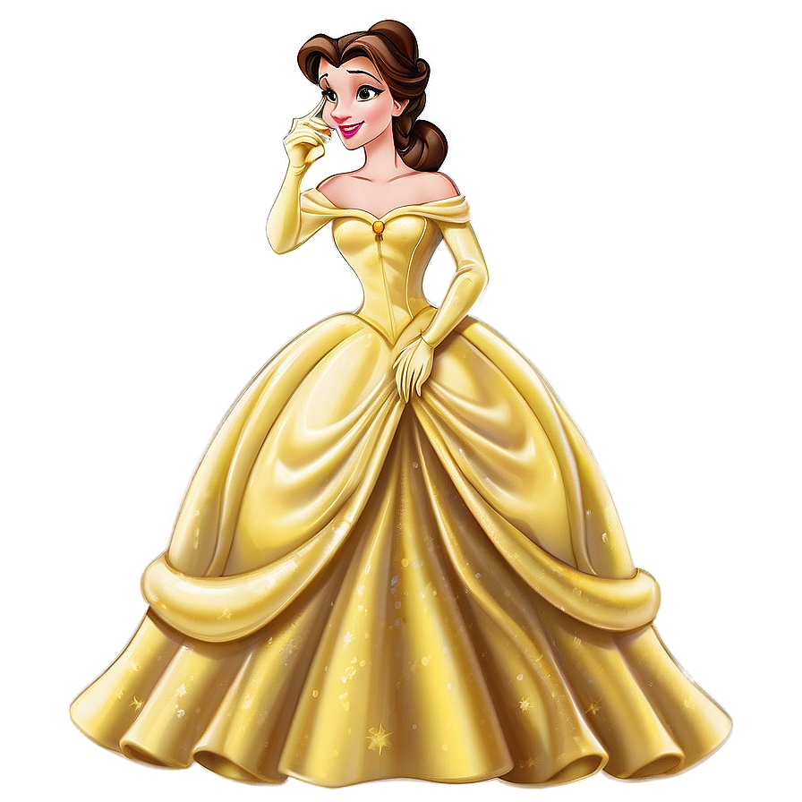 Belle's Yellow Gown Beauty And The Beast PNG aqf PNG with transparent background