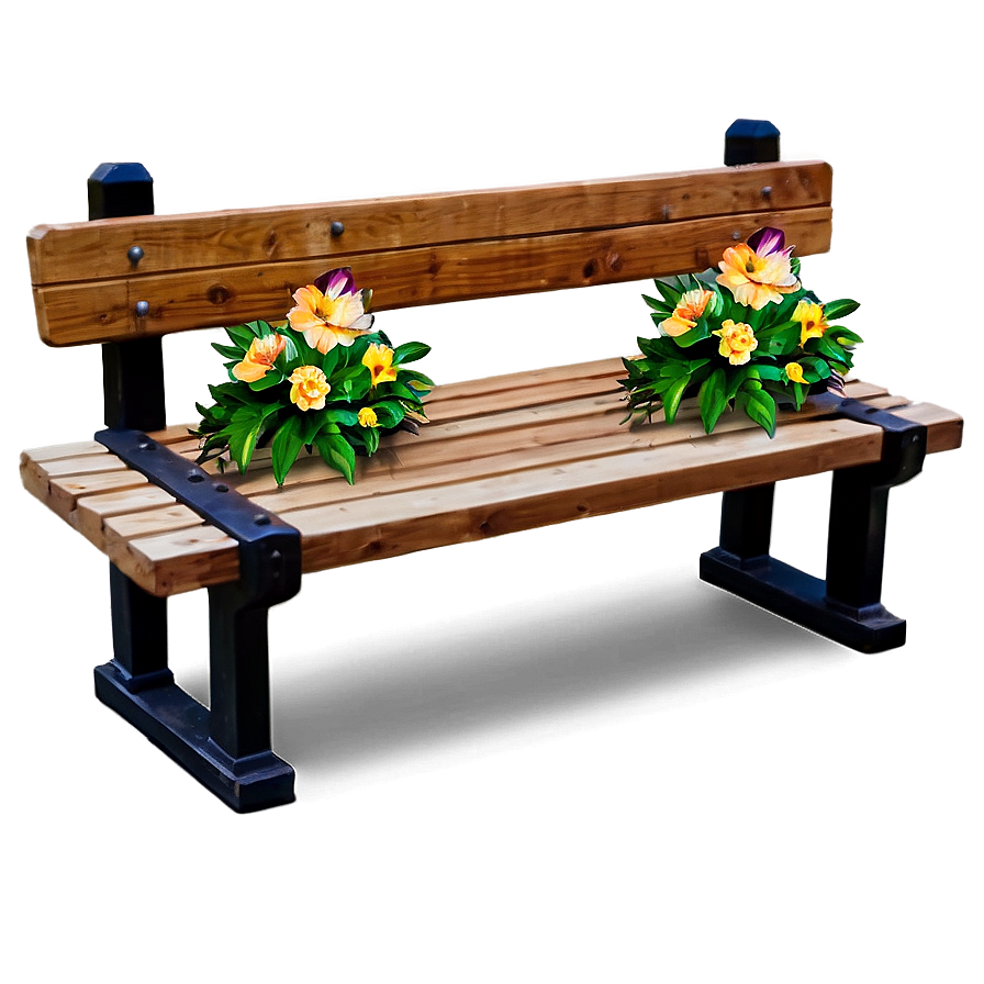 Bench With Flowers Png Tbe