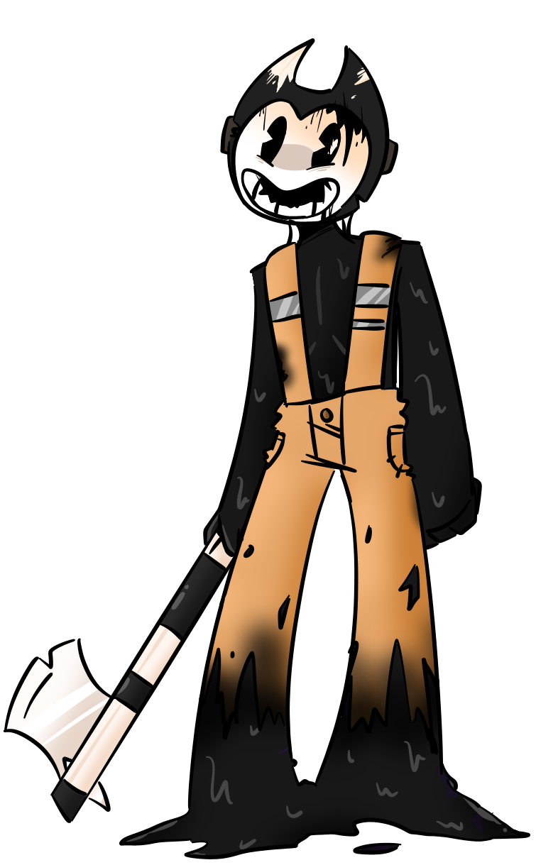 Bendy Cartoon Character Axe Illustration