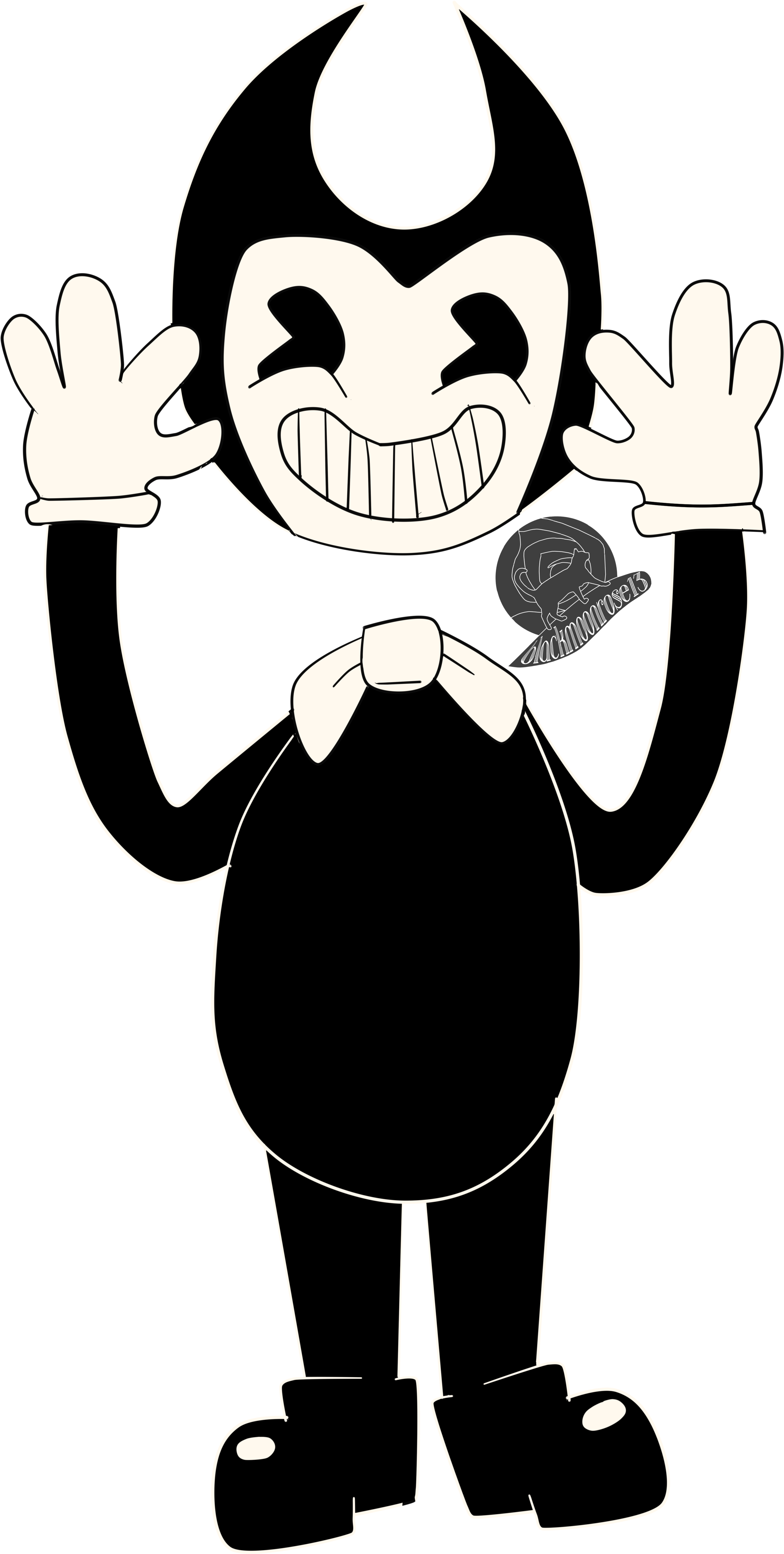 Bendy Cartoon Character Grinning