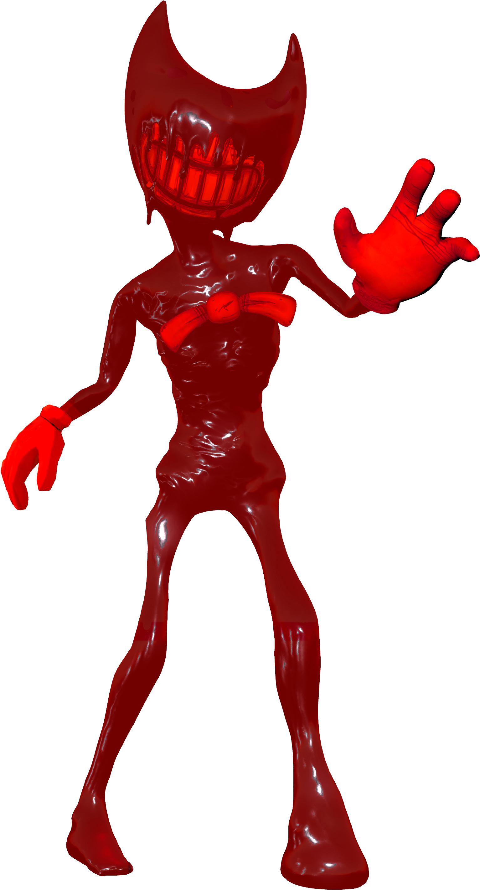 Bendy Character Red Cartoon Figure