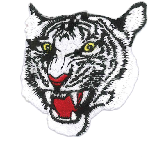 Bengal Tiger Snow Tiger Head Patch PNG with transparent background