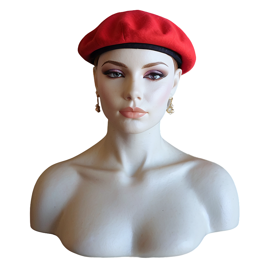 Beret With Earrings Png 06122024