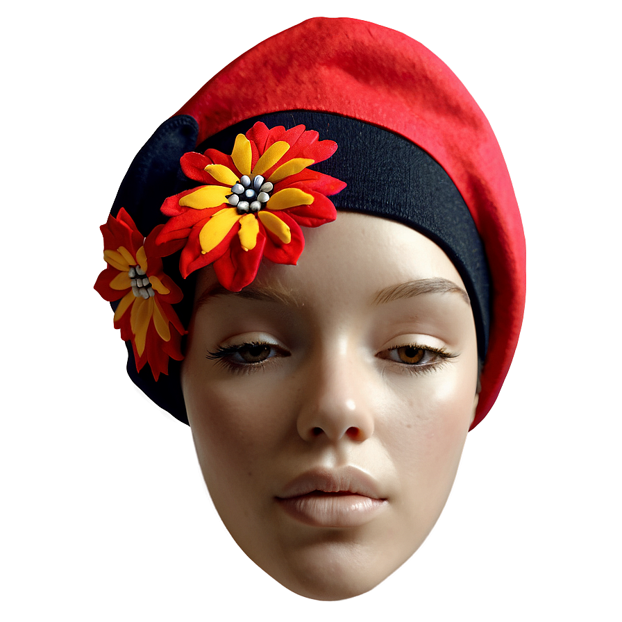 Beret With Flower Png Nno