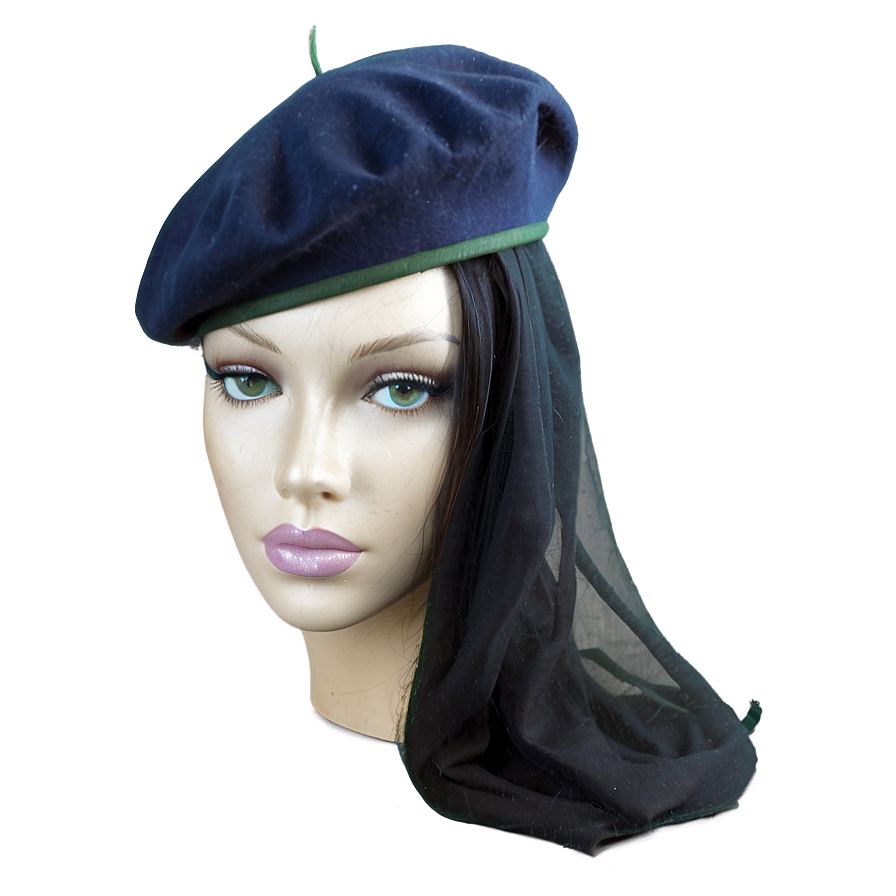 Beret With Veil Png 06122024