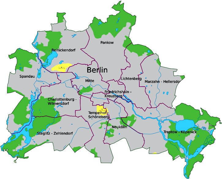 Berlin Map - Aeropuertos Berlin, HD Png Download PNG with transparent background