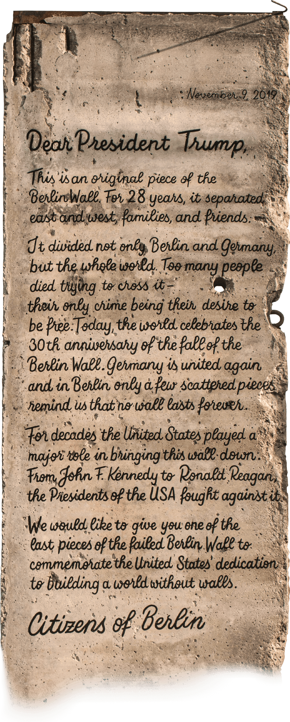 Berliners Sent Trump A Piece Of The Berlin Wall, HD Png Download PNG with transparent background