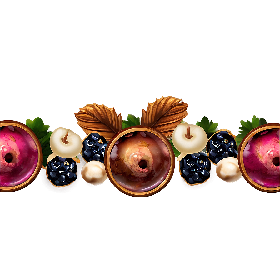 Berries And Nuts Thanksgiving Border Png 11