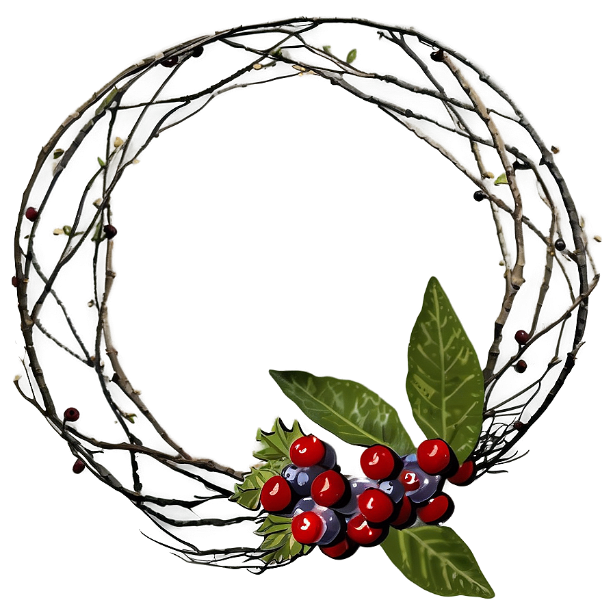 Berry And Twig Wreath Png Rhg21