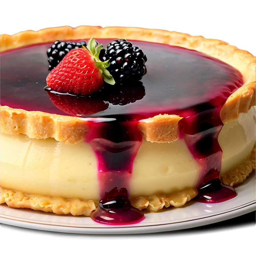 Berry-Topped Flan Dessert PNG 85 PNG with transparent background