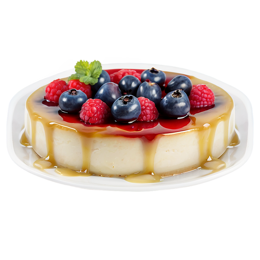 Berry-topped Flan Dessert Png Alc39