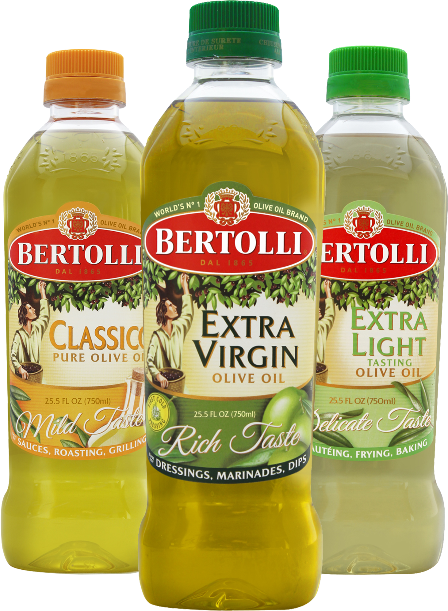 3 Varieties Of Bertolli Olive Oil, HD Png Download PNG with transparent background