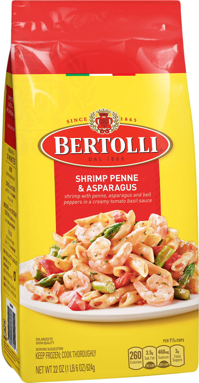 Bertolli Shrimp Penne Asparagus Frozen Meal Package