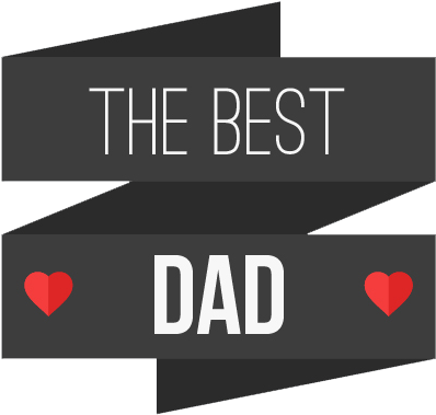 Best Dad Award Ribbon Fathers Day PNG with transparent background