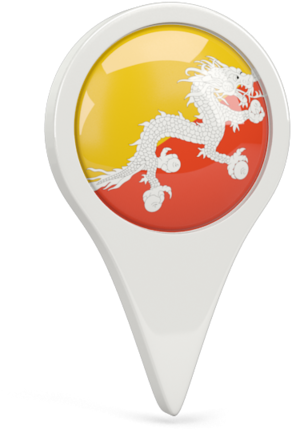 Bhutan Flag Map Pin