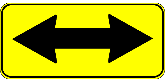 Bi Directional Arrow Sign PNG with transparent background