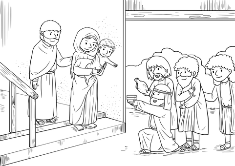 Biblical Scene_ Black Background PNG with transparent background