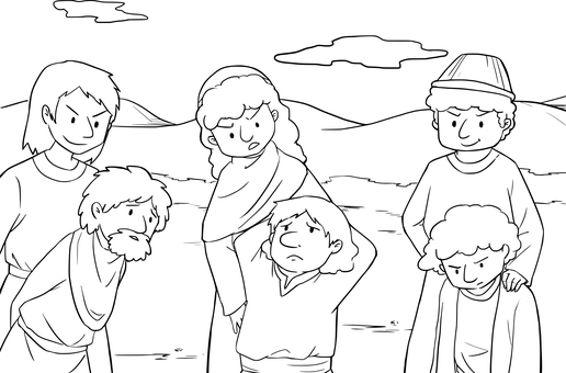 Biblical Scene Black Silhouette PNG with transparent background