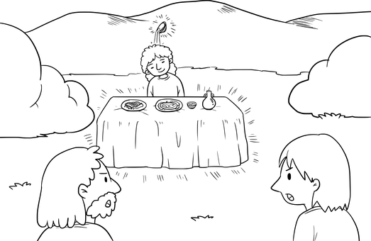 Biblical Scene Black Silhouette PNG with transparent background