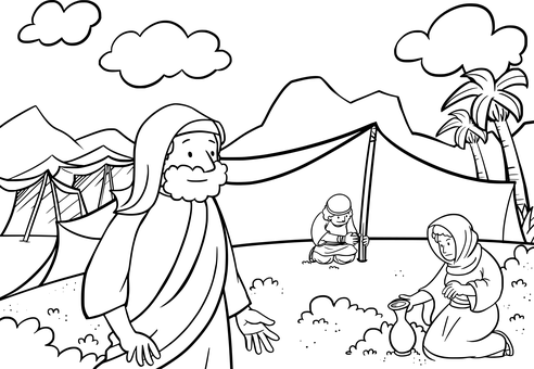 Biblical Scene Black Silhouette PNG with transparent background