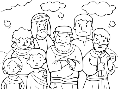 Biblical Scene Black Silhouette PNG with transparent background