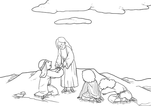 Biblical Scene Black Silhouette PNG with transparent background