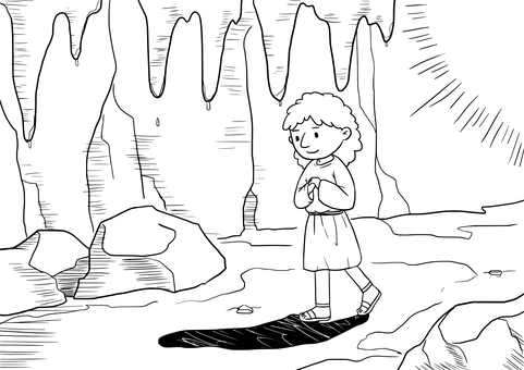 Biblical Scene Black Silhouette PNG with transparent background