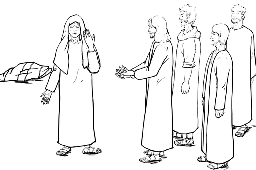 Biblical Scene Black Silhouette PNG with transparent background