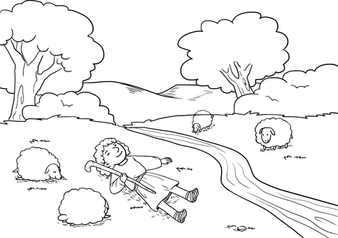 Biblical Scene Black Silhouette PNG with transparent background