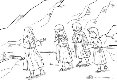 Biblical Scene Black Silhouette PNG with transparent background