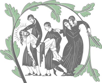Biblical Scene Carrying Cross PNG with transparent background