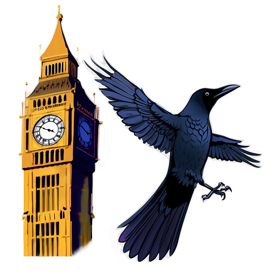 Big Ben And Crow Png Deq