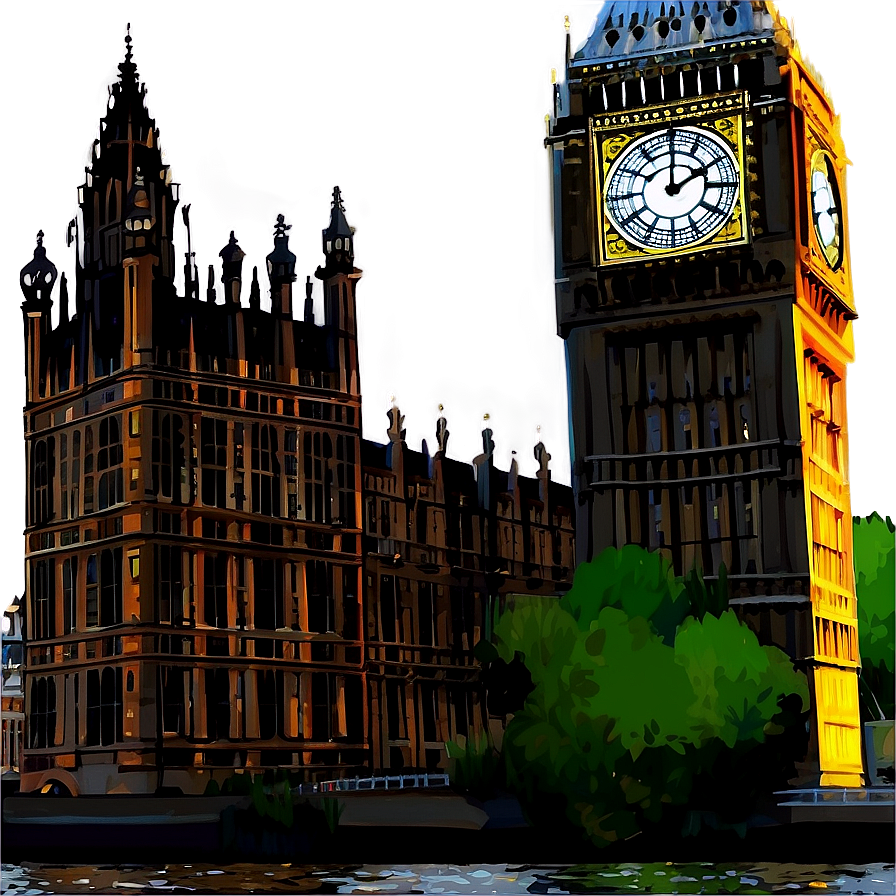 Big Ben And Westminster Bridge Png Nll86