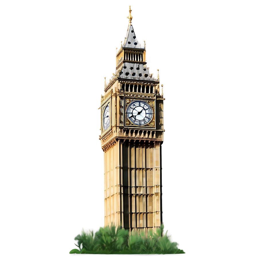 Big Ben Detailed Illustration Png 06112024