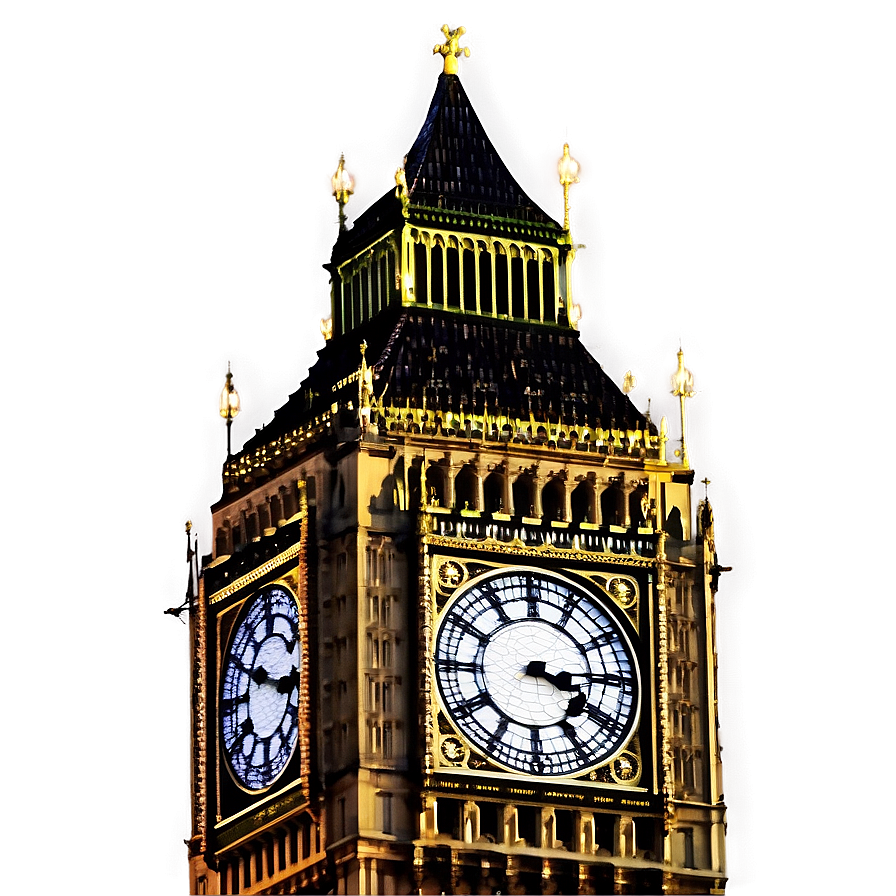 Big Ben Lit Up At Night Png 6