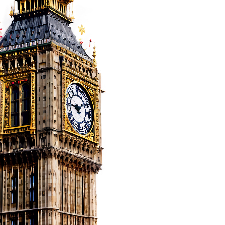 Big Ben With Snowflakes Png 06112024