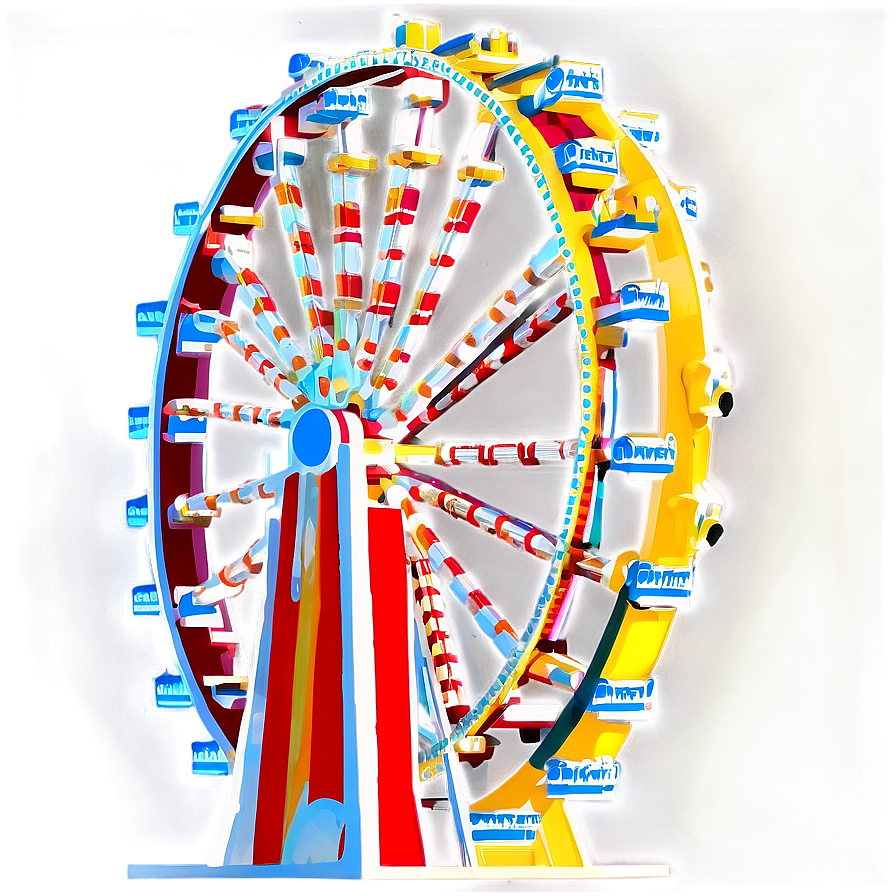 Big Ferris Wheel Amusement Park PNG ptg PNG with transparent background