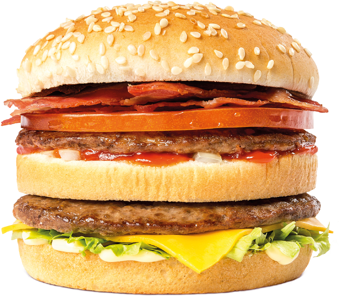 Hamburger Cheeseburger Whopper Mcdonald's Big Mac Bacon - Smokey Bacon Burger Supermacs, HD Png Download PNG image with a transparent background, free high-resolution download