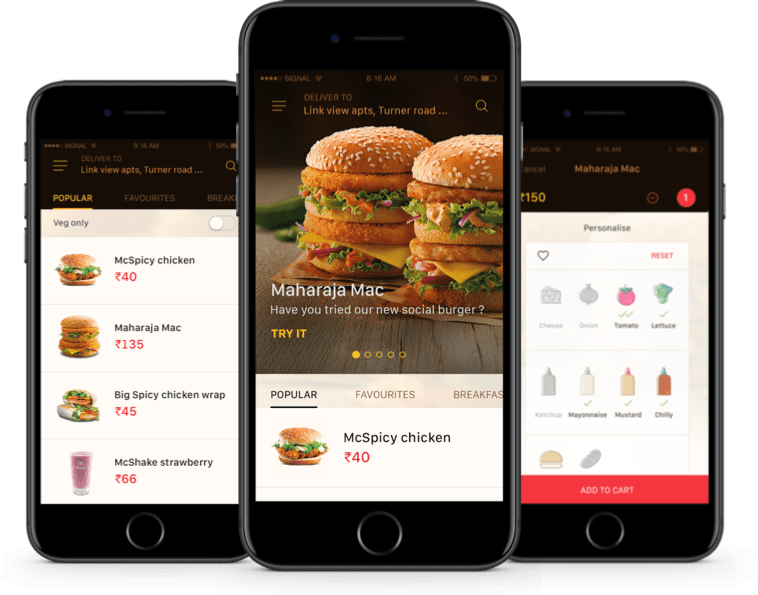 Big Mac Mobile Ordering App Screenshots