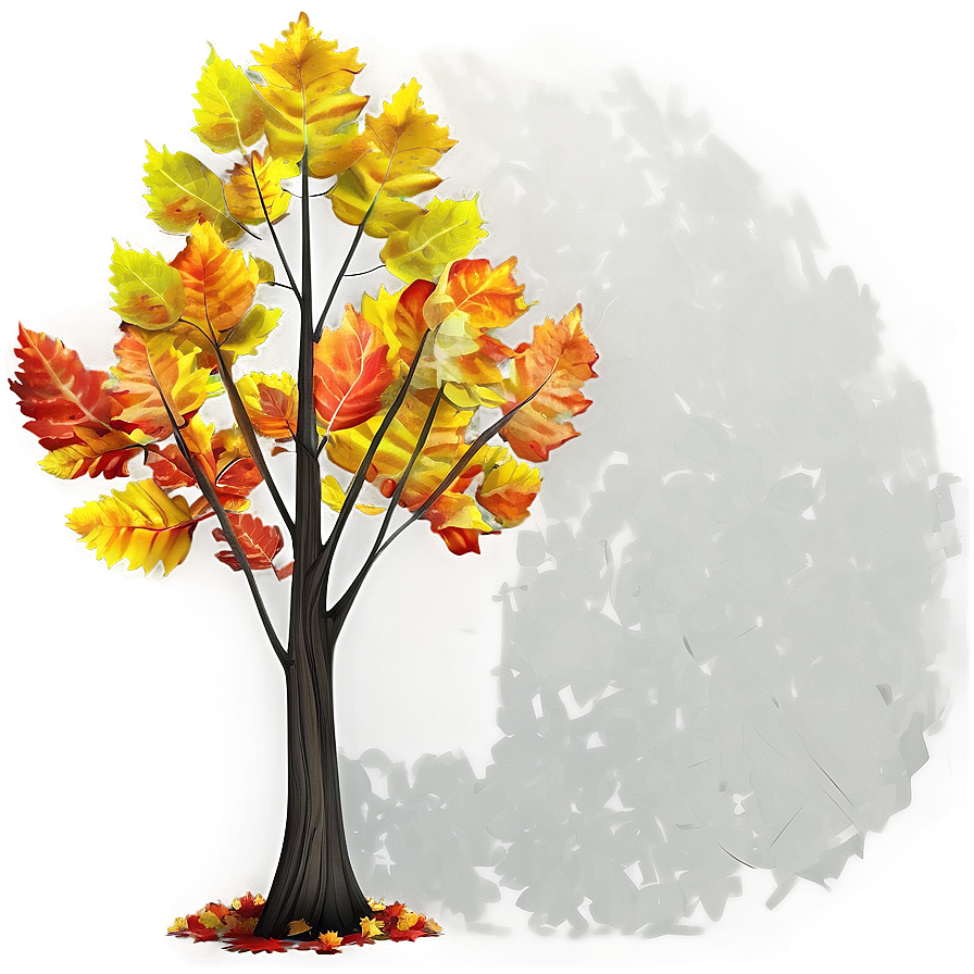 Big Tree With Autumn Leaves Png Mvb74