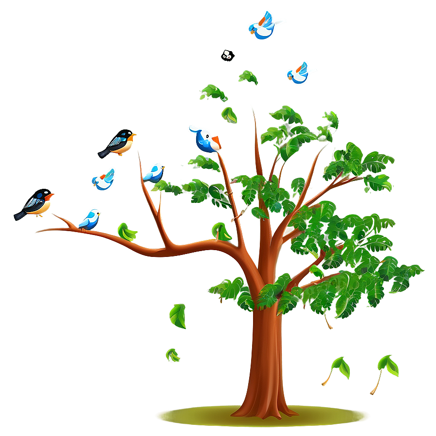 Big Tree With Birds Png 66