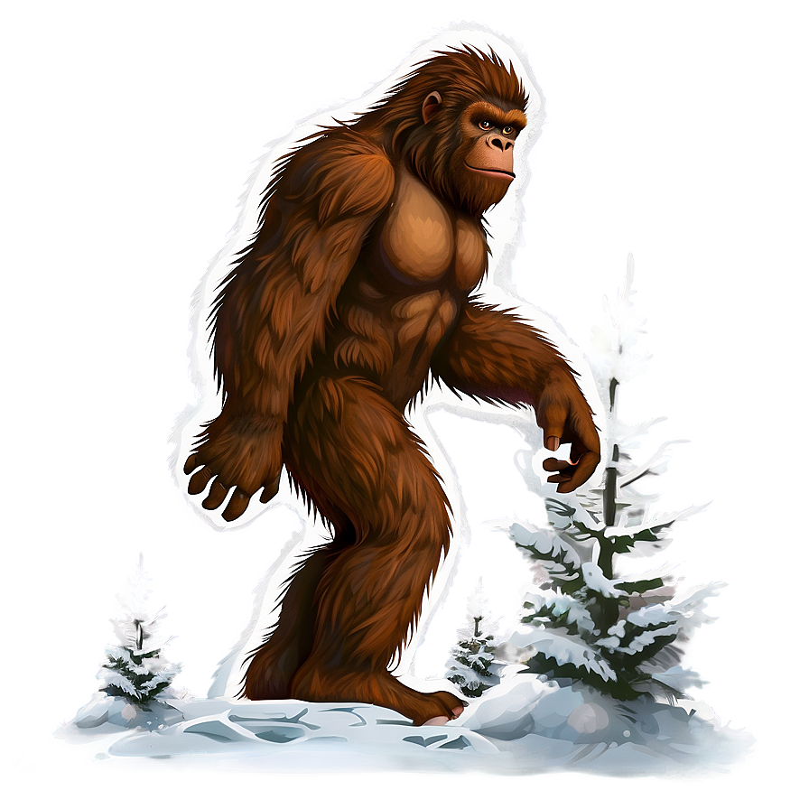 Bigfoot In Snow Landscape Png 92