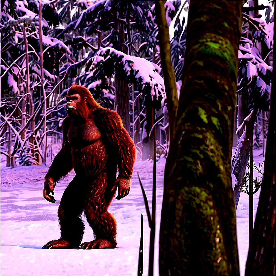 Bigfoot In Wilderness Png Rgv